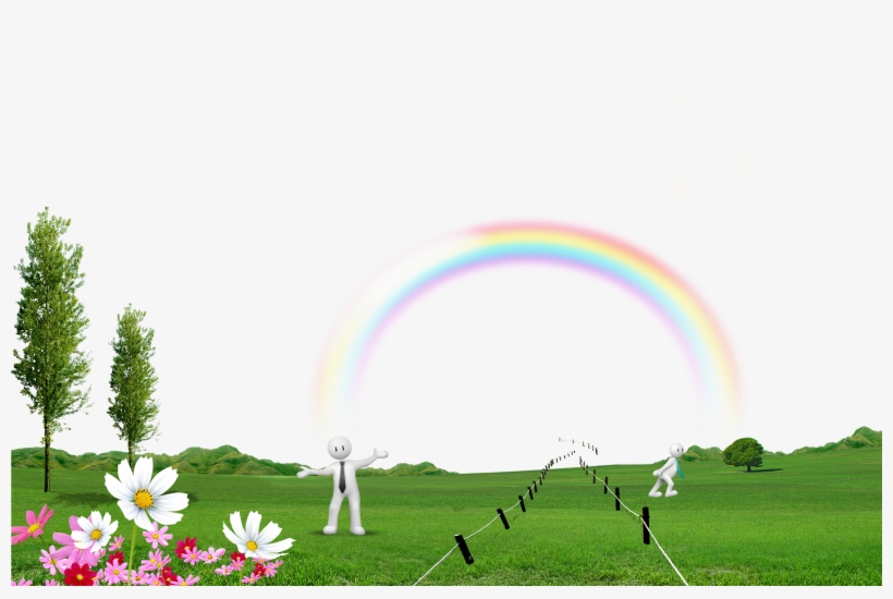 Jpg Transparent Stock Rainbow Cartoon Grass Trees Transprent - Hoffnung Für Alle - Das Neue Testament Und Die Psalmen, transparent png #5937758