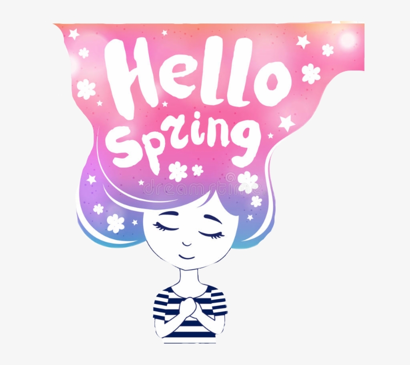 Hello Hellospring Spring Galaxy Galaxyhair Galaxygirl - Poster, transparent png #5938212