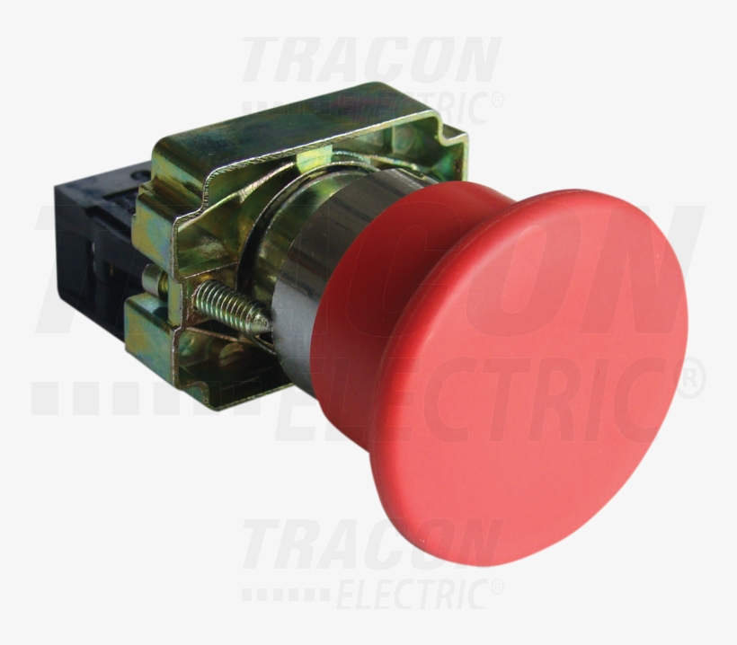 Pushbutton With Mushroom Head, Red, 1×nc, 3a/400v Ac, - Push-button, transparent png #5939984