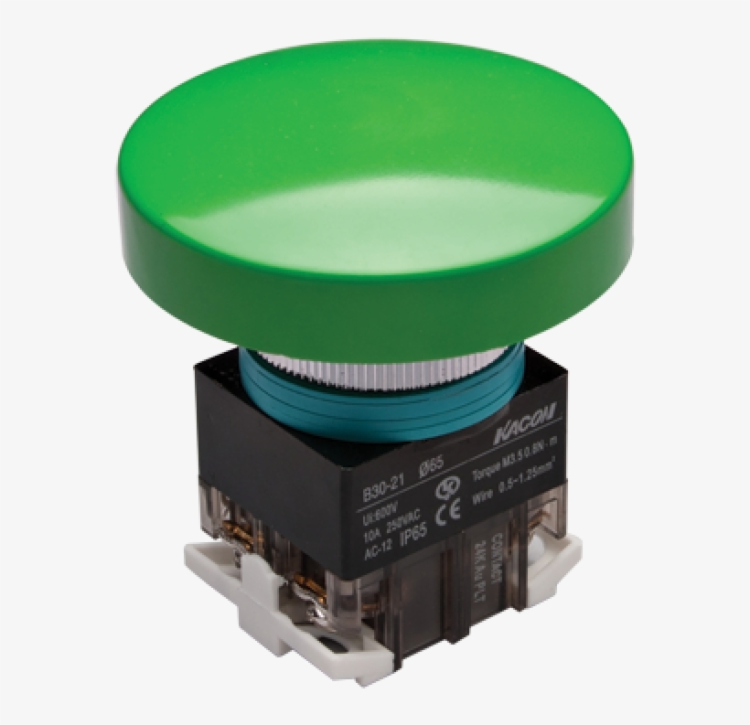 30mm Momentary Push Button, 65mm Mushroom Head, Ip63, - Push-button, transparent png #5940100
