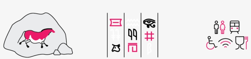 Cave Drawings, To Egyptian Hieroglyphs, To Modern Day - Carmine, transparent png #5940576