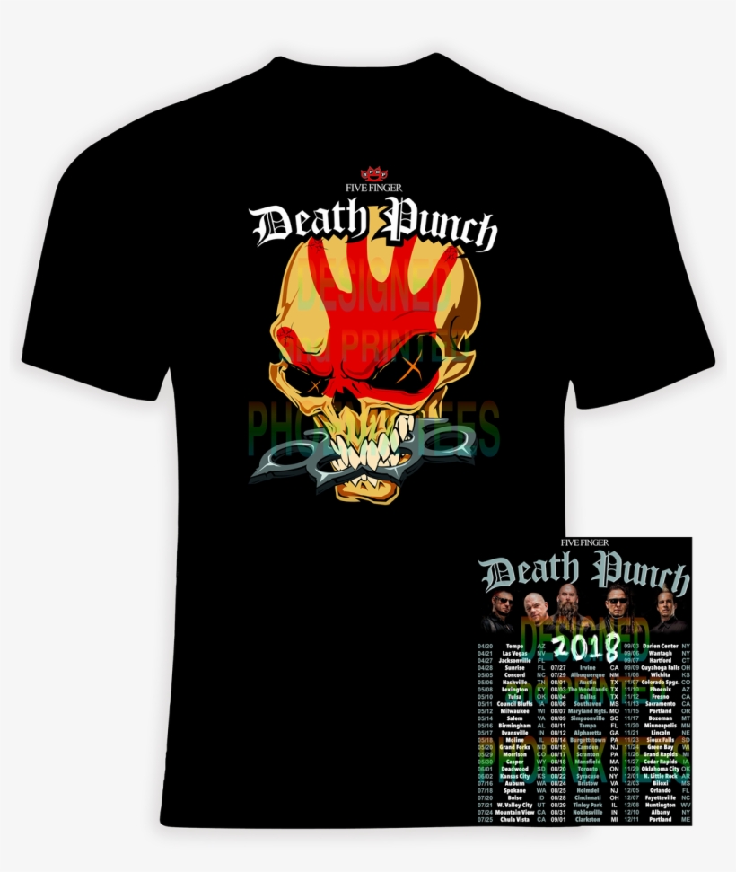 Five Finger Death Punch 2018 Concert Tour T Shirt, transparent png #5940933