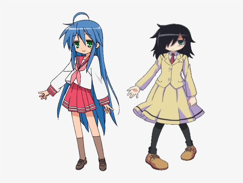 Konata Tomoko - Small Blue Haired Anime Girl, transparent png #5941486