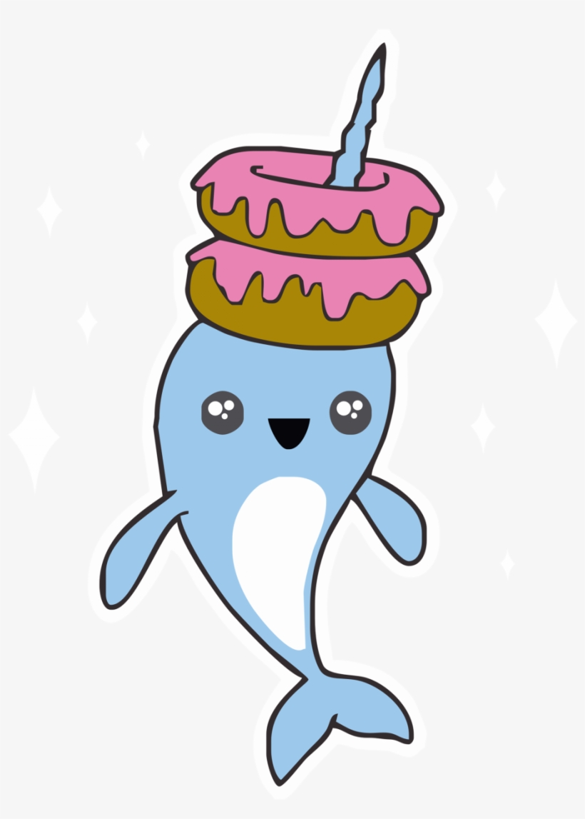 Narwhal Svg Kawaii Clip Transparent Library - Donut Narwhal, transparent png #5943233