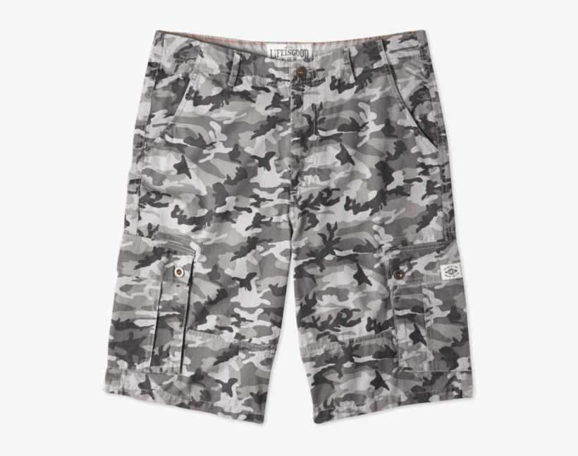 Men's Camo Cargo Shorts - New Era 6 Cap Carrier Woodland Camouflage, transparent png #5944157