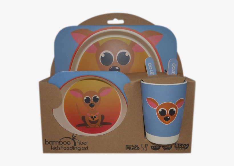Kangaroo Bamboo Kids Dinner Set - Turkey, transparent png #5944313