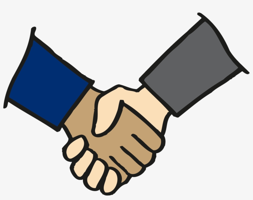 Two Hands Clasped - Clip Art Hand Shake, transparent png #5947785