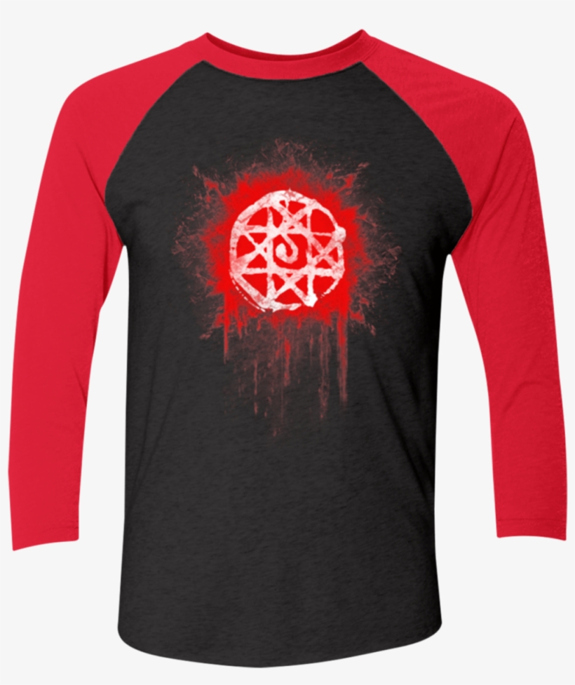 Alphonse Elric Blood Seal Men's Triblend 3/4 Sleeve - Epic Slouchy V-neck Alphonse Elric Blood Sign. Fullmetal, transparent png #5948064