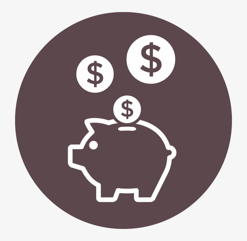 Piggy Bank Icon With Dollar Signs Above It - Saving, transparent png #5948338