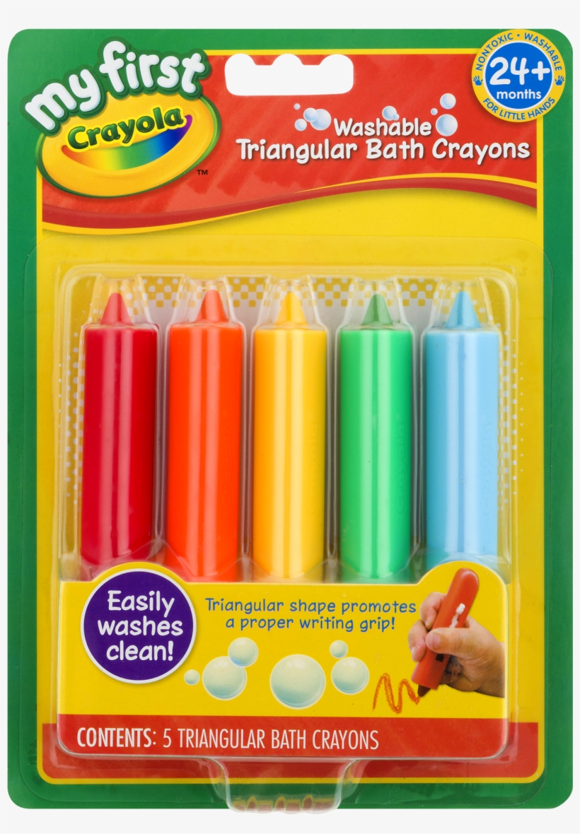 My First Crayola Washable Triangular Bath Crayons 5, transparent png #5949092