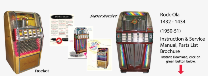Rock Ola Model 1432 1434 Rocket Manual & Brochures - Rock Ola Super Rocket, transparent png #5949135