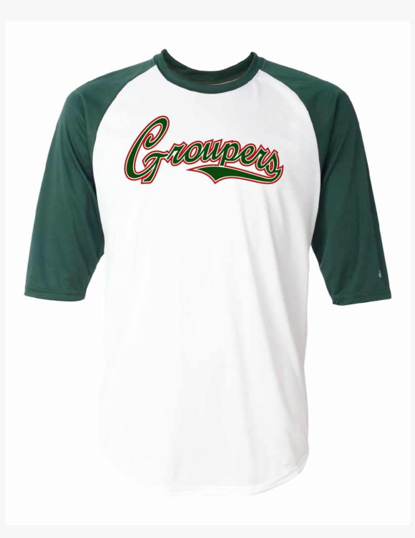 Groupers 3/4 Sleeve Shirt - Badger Sport 3/4 Sleeve Raglan Baseball Performance, transparent png #5949915