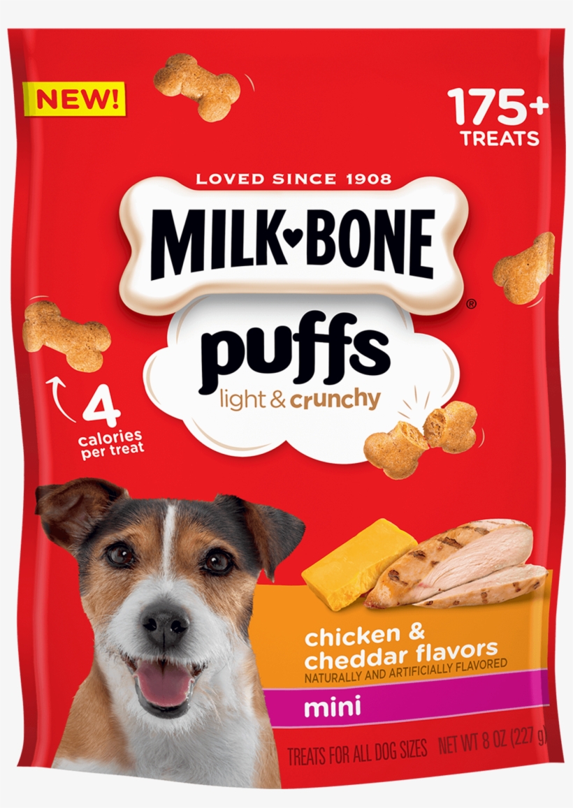 Milk Bone Puffs Chicken & Cheddar Flavors Mini - Milk Bone Puffs Dog Treats, transparent png #5951480
