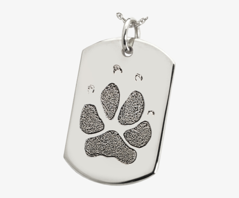 B&b Dog Tag Actual Pawprint Jewelry - Pawprint Round Solid 14k Gold Pet Cremation Necklace, transparent png #5951689