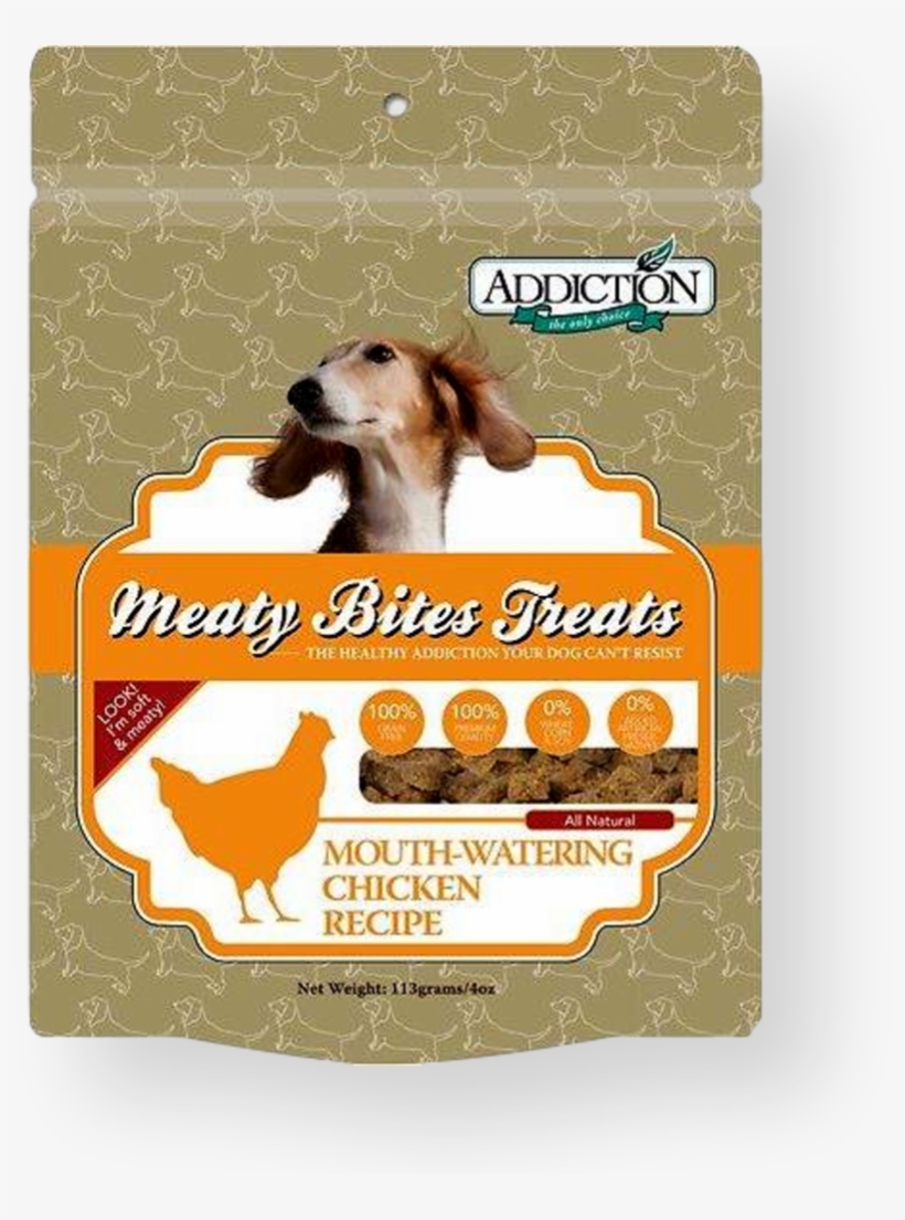 Addiction Meaty Bites Chicken Dog Treats - Addiction Meaty Bites Chicken Dog Treats - 4 Oz Bag, transparent png #5951942