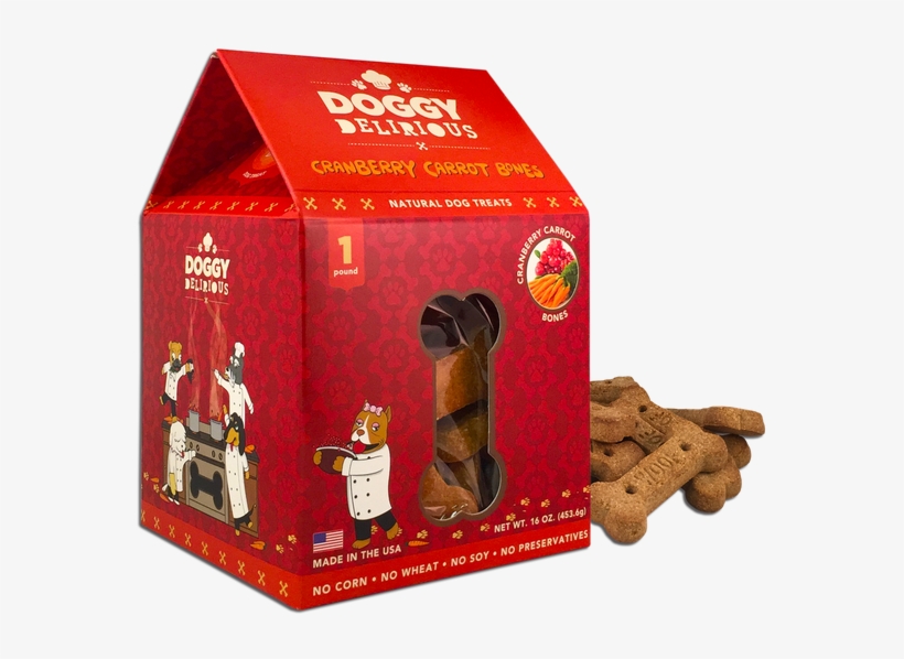 Cranberry Carrot Bones 16oz - Doggy Delirious Natural Cranberry Carrot Flavor Dog, transparent png #5952050