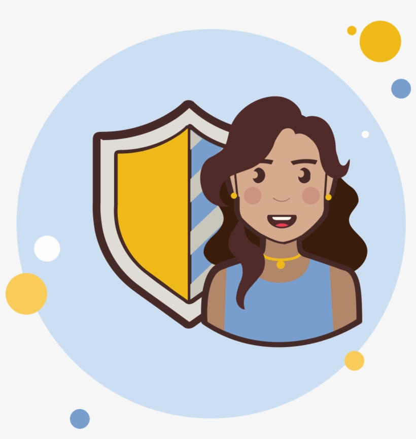 Lady With A Security Shield Icon, transparent png #5953082