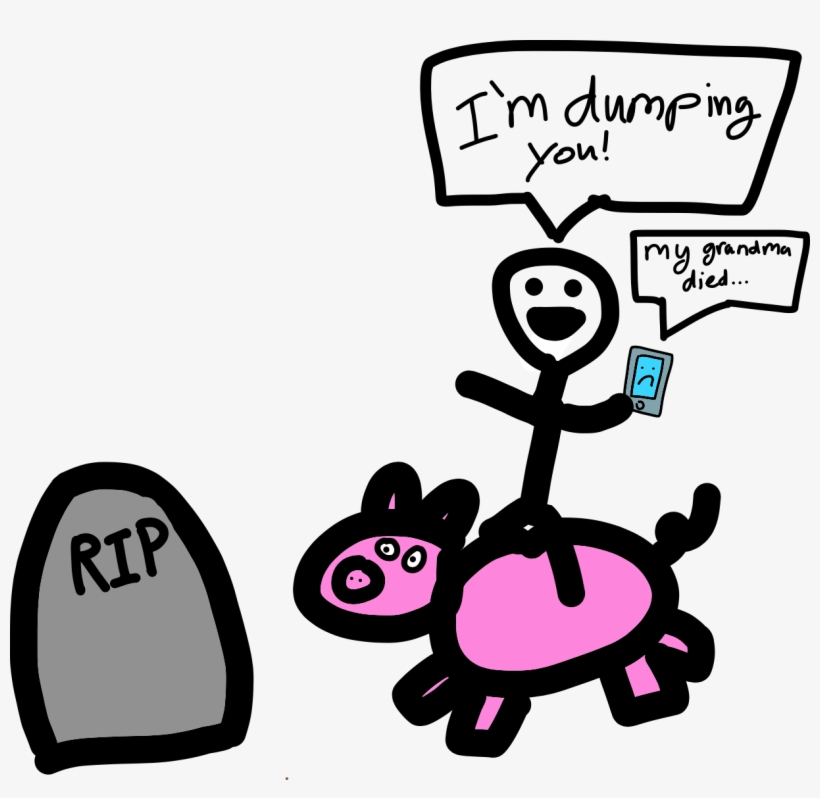A Poorly Drawn Stick Figure Riding A Pig Over Grandma's - Drawing, transparent png #5953301