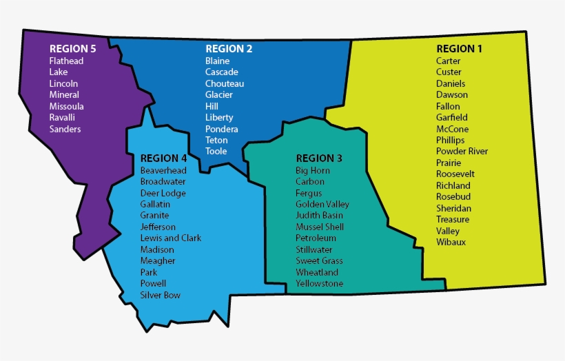Beaverhead, Broadwater, Deer Lodge, Gallatin, Granite, - Map Of Montana Regions, transparent png #5954637