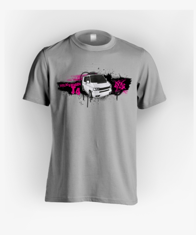 Pink Vw Volkswagen Transporter T4 Grunge T-shirt - Ttt Shirt Yogscast Art, transparent png #5956807