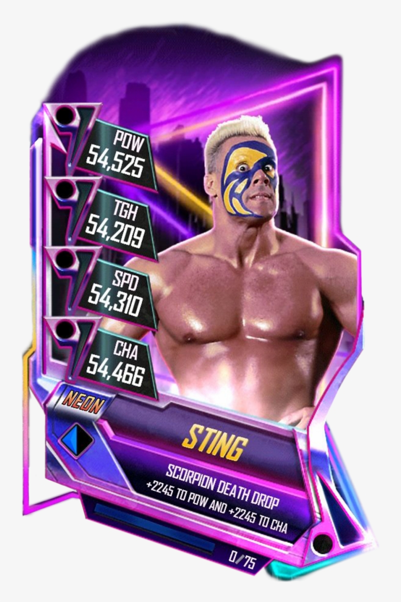 Sting S5 23 Neon - Wwe Supercard Neon Cards, transparent png #5959862
