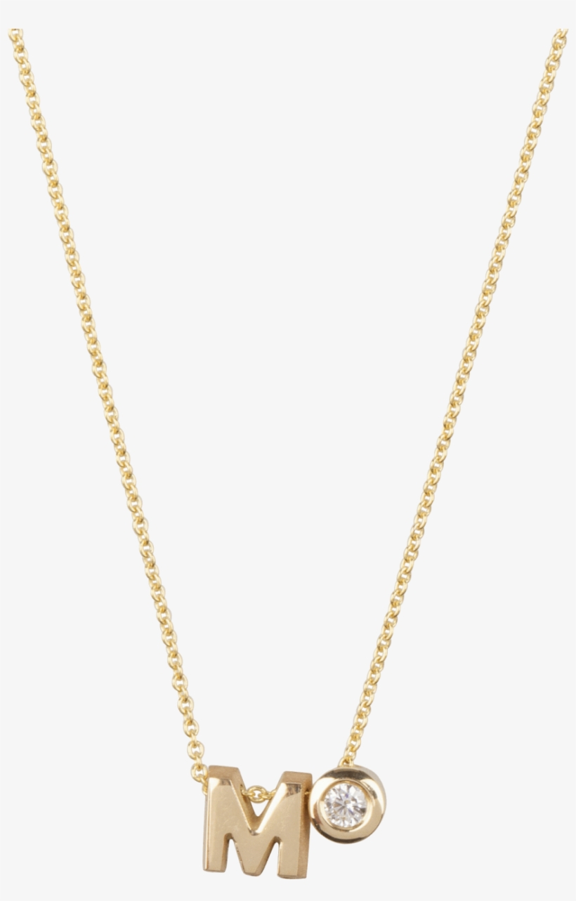 Capital Necklace 1 Letter And 1 Diamond - Just Franky 14k Gouden Ketting Lengte 44 Cm Goud, transparent png #5960499