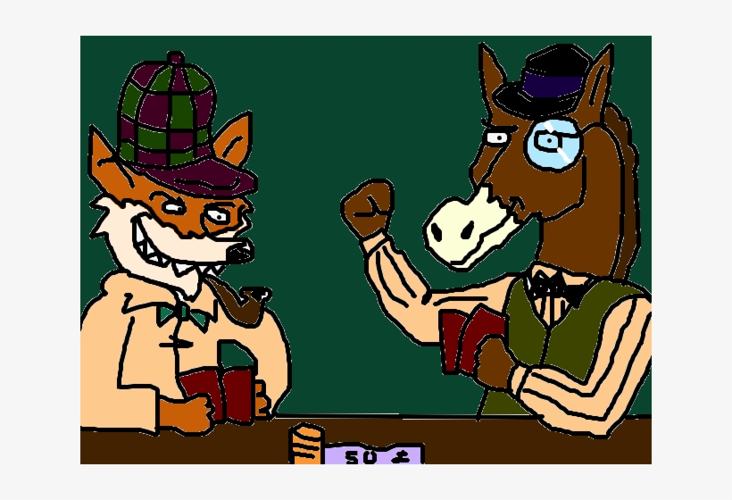 Sherlok Holmes Zorro Apostando Contra Watson Caballo - Cartoon, transparent png #5960843