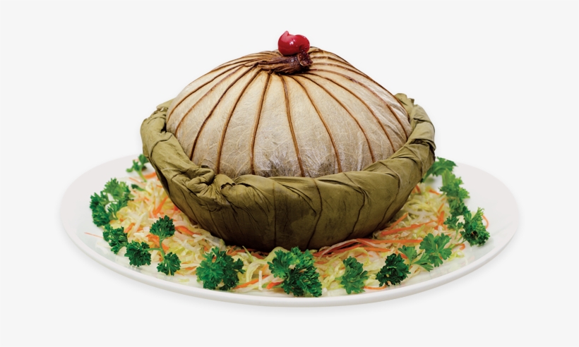 Fresh Shrimps Fried Rice Wrapped In Lotus Leaves - Meringue, transparent png #5961357