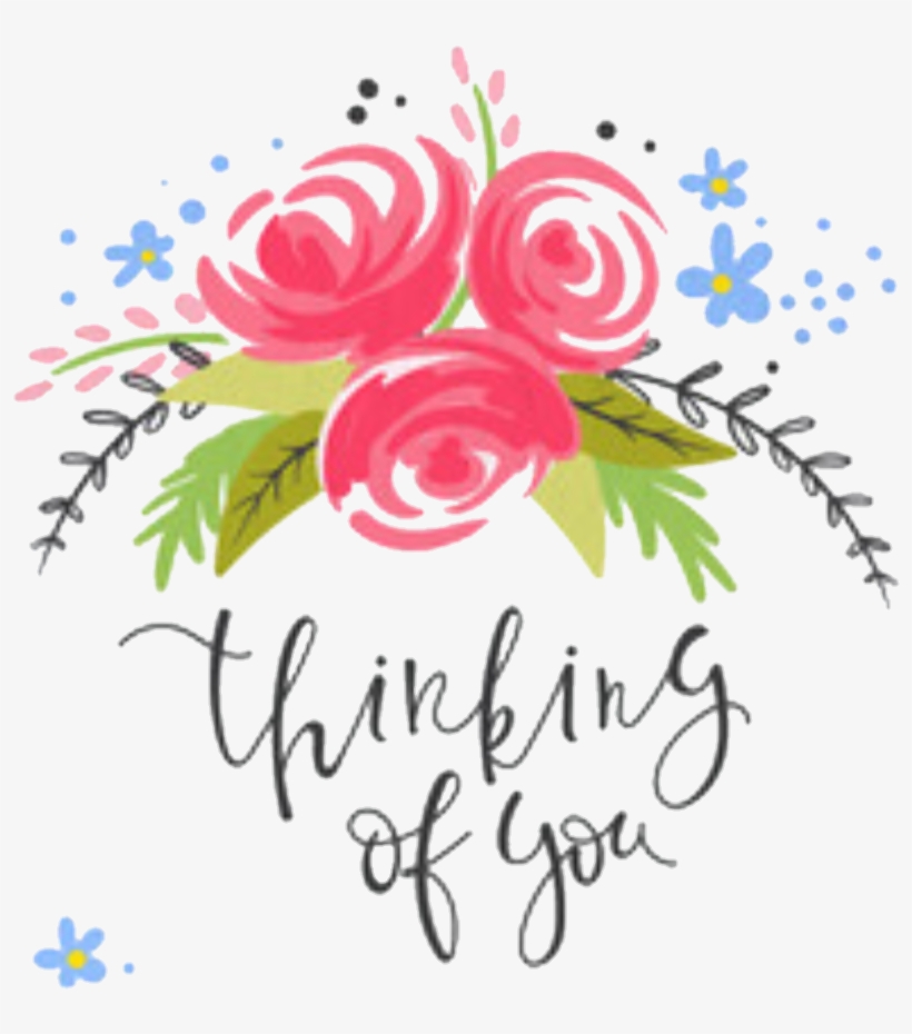 Words Sayings Quotes Floral Header - Thinking About You Flowers, transparent png #5964515