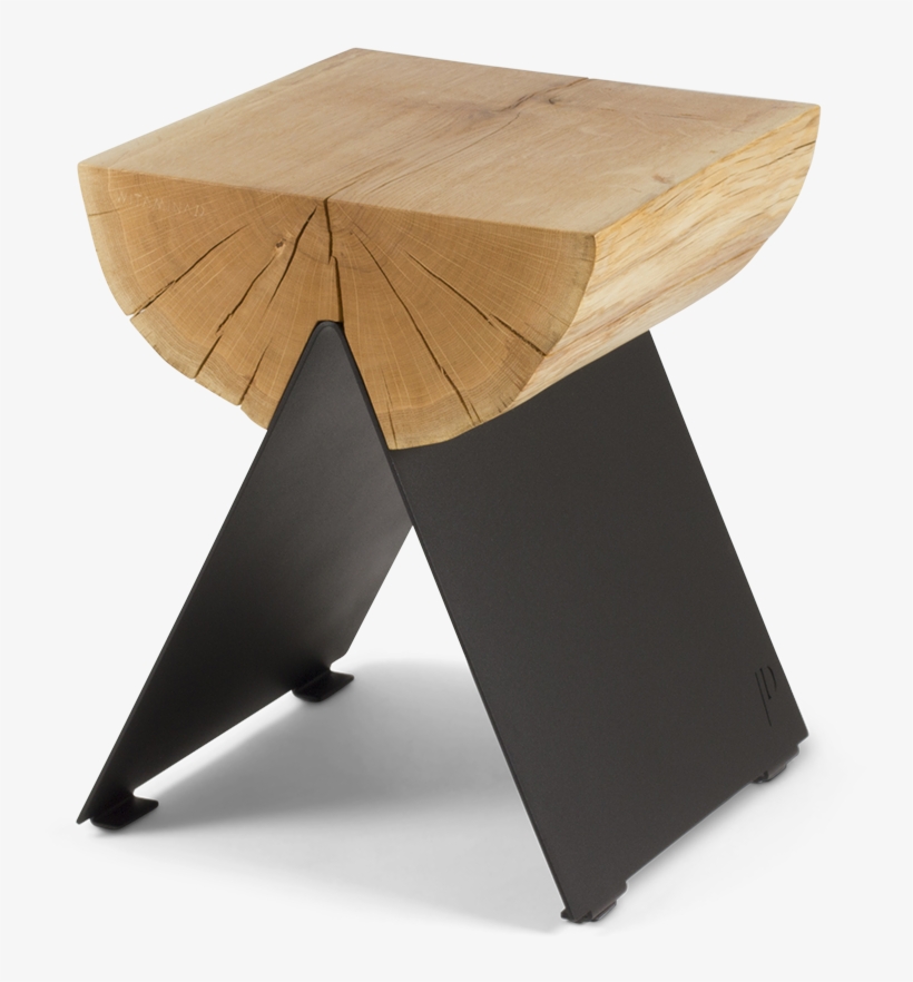 ½ Wooden Stool Black-0 - Stool, transparent png #5965287