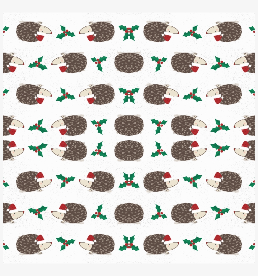 Hedgehog Christmas With Holly Wallpaper - Hedgehog, transparent png #5965399