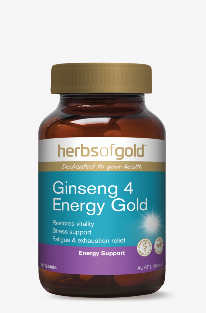 Herbs Of Gold Ginseng 4 Energy Gold 30 Tablets Herbs Of Gold