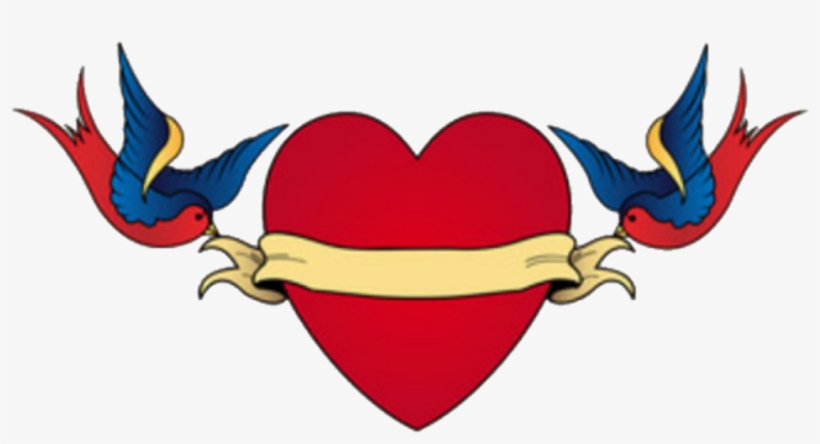 Sparrow Sparrows Hearttattoo Sparrowtattoo Lovetattoo - Coeur Tatouage Old School, transparent png #5967339