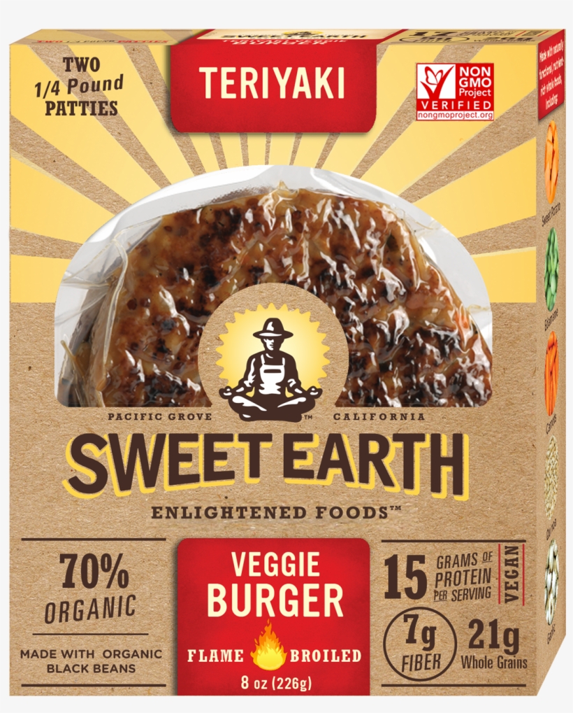 Teriyaki Burger - Sweet Earth Teriyaki Veggie Burger Ingredients, transparent png #5968815