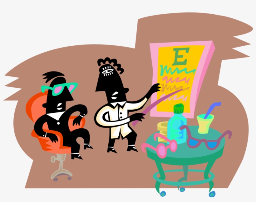 Vector Illustration Of Man Receiving Vision Test From - Illustration, transparent png #5969369