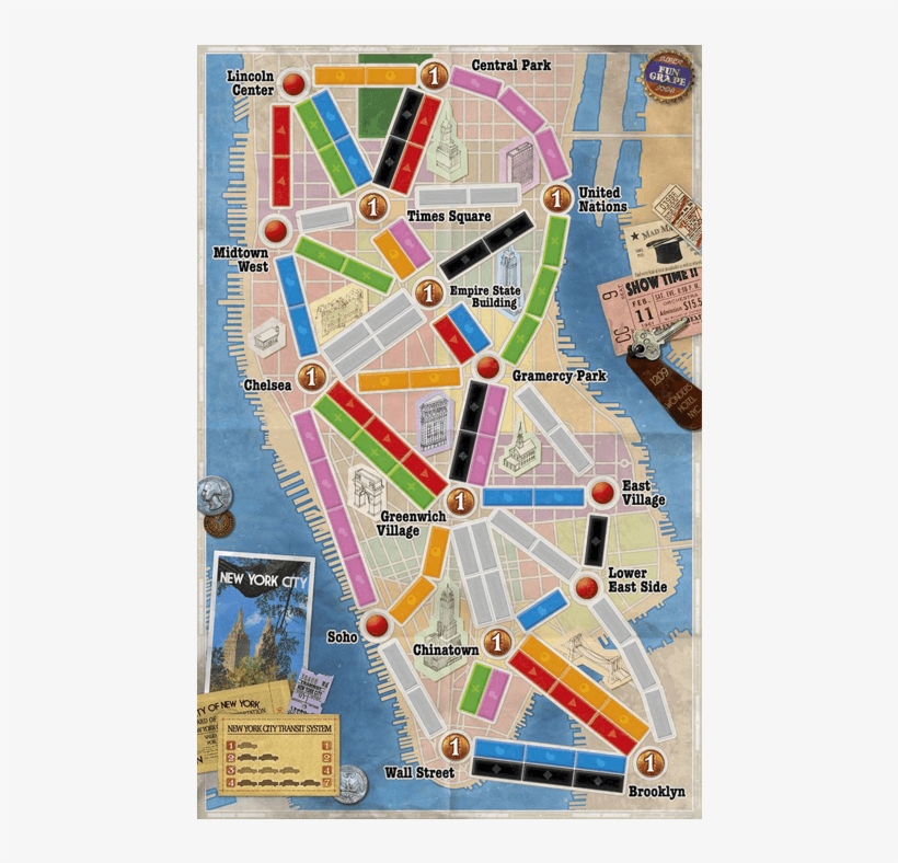 Ticket To Ride New York Board, transparent png #5970007