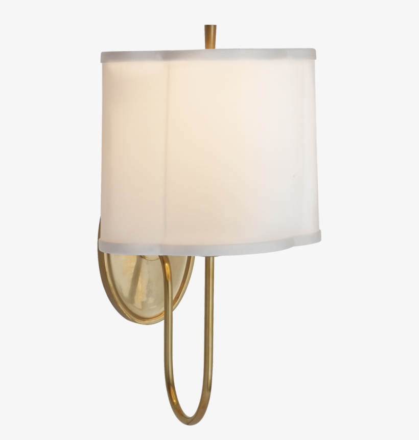 Simple Scallop Wall Sconce In Soft Brass With Si - Lampshade, transparent png #5971491