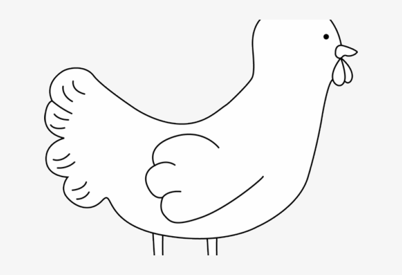 White Chicken Cliparts - Chicken Clipart Cute Black And White, transparent png #5971492