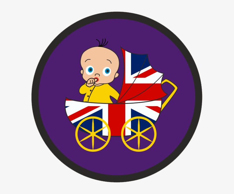 Royal Baby With Union Flag Pram On A Purple Background - Thin Blue Line Uk, transparent png #5973645