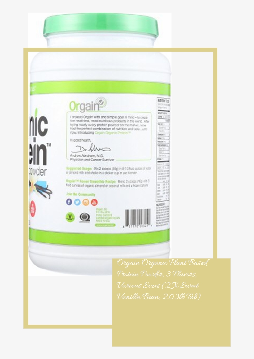 Orgain Organic Plant Based Protein Powder, 3 Flavors, - Orgain Organic Plant Based Protein Powder, Creamy Chocolate, transparent png #5975330