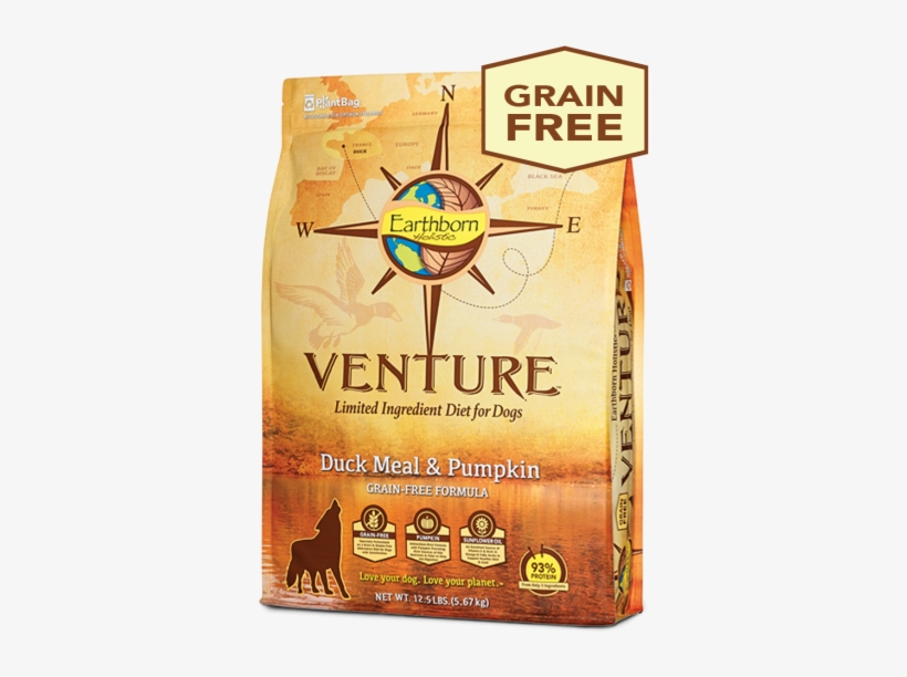 Duck Meal & Pumpkin Bag - Earthborn Venture Dog Food, transparent png #5980450