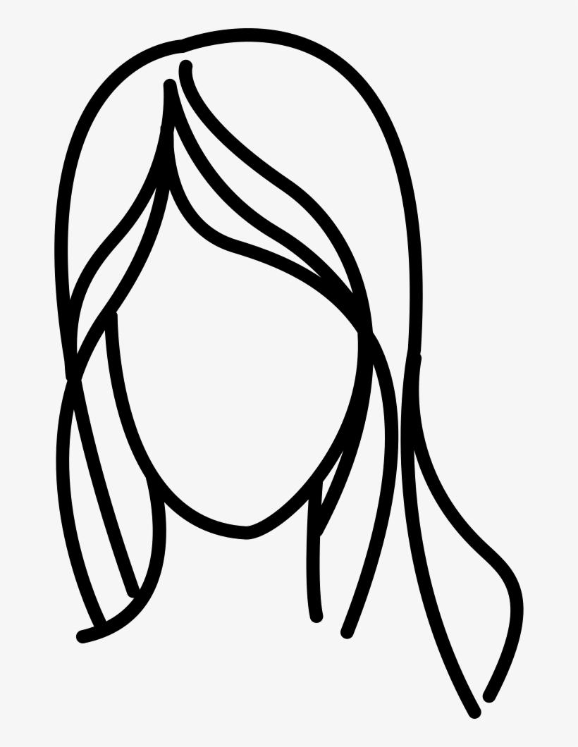 Female With Long Wavy Hair Outline Comments - Png Images White Outline, transparent png #5981108