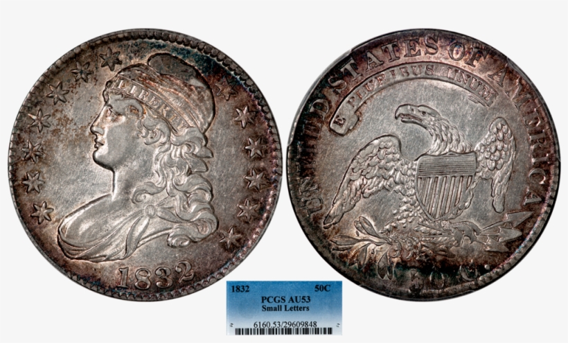 1832 Capped Bust Half Dollar Small Letters Pcgs Au-53, transparent png #5981809