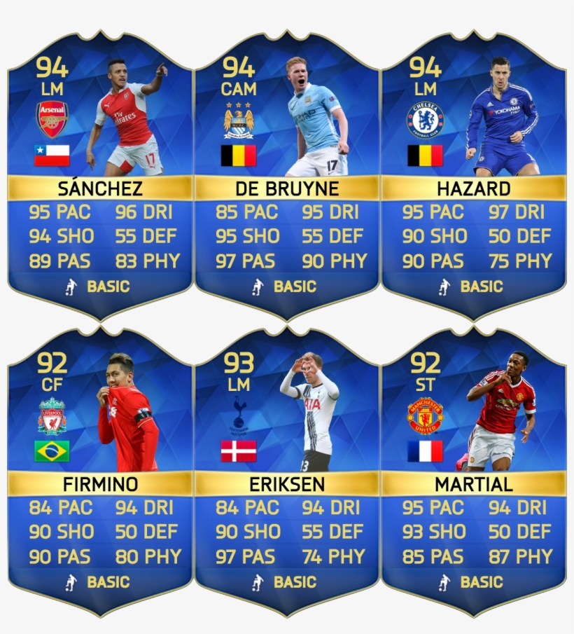 #fifa #fut #tots #sanchez #debruyne #hazard #firmino - Crew, transparent png #5982040
