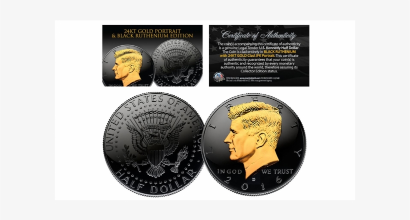 Black Ruthenium * Blackout Edition * Clad 2016 Kennedy - Merrick Mint Black Ruthenium-clad 2015 Half Dollar, transparent png #5982331