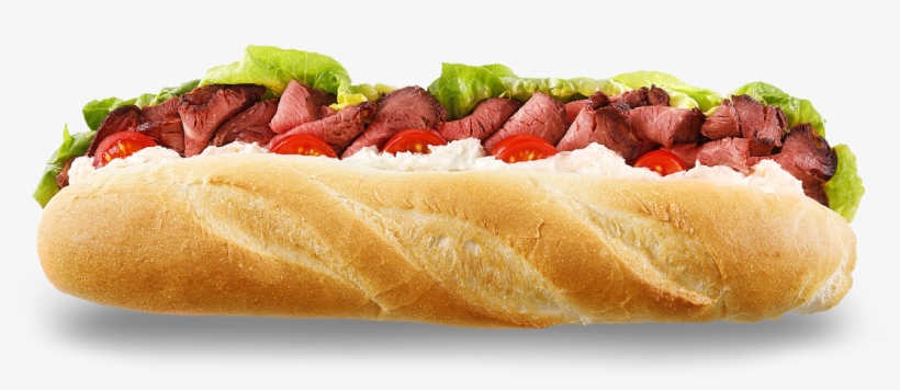 Our Delicious Roastbeef Will Put You In A Good Mood - Hot Dog Baguette, transparent png #5983382
