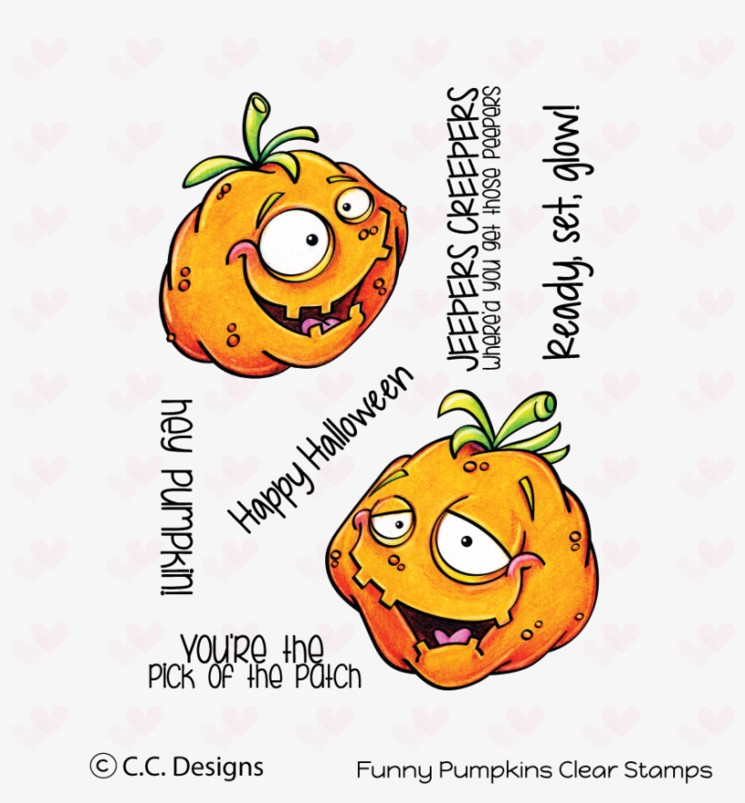 Funny Pumpkins Clear Stamp Set - C C Designs Rubber Stamps, transparent png #5985955