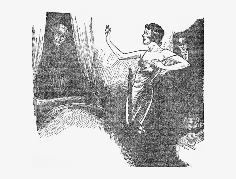 A Standing Woman Recoils At A Face In The Window - Portable Network Graphics, transparent png #5986625