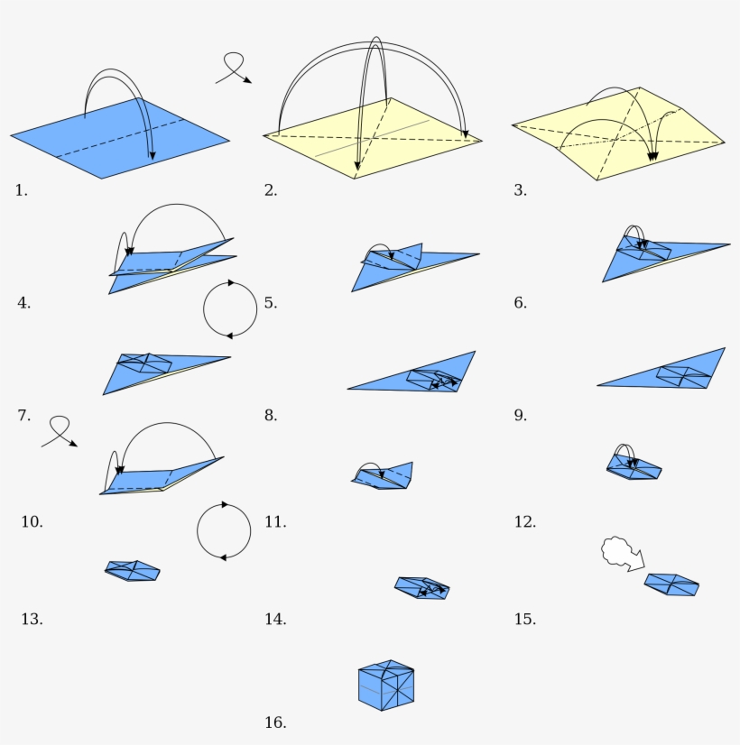 Fileorigami Cubesvg Wikimedia Mons Cube Origami Youtube - Cube En Origami, transparent png #5989594