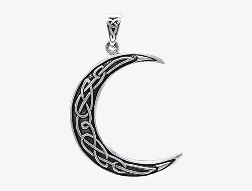 Silver Celtic Moon Pendant, transparent png #5990129